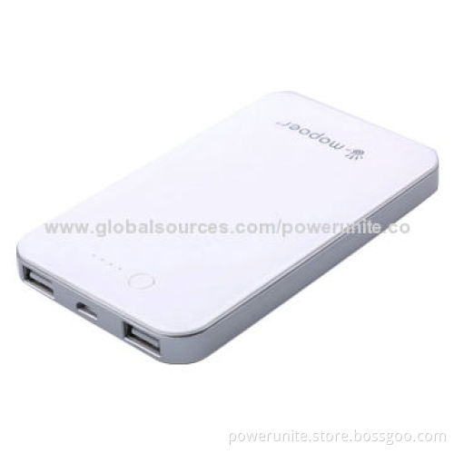 Dual USB Ports Li-polymer Battery Cell Emergency Battery Charger with 8,000mAh Capacity